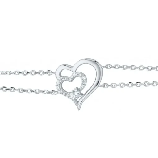 Bracelet Femme Coeur EDORA ARGENT 925/1000 et Oxydes