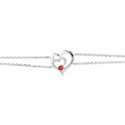 Bracelet Femme Coeur EDORA ARGENT 925/1000 et spinelle