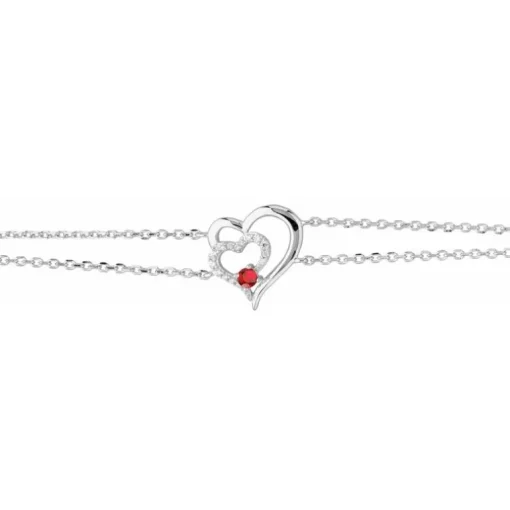 Bracelet Femme Coeur EDORA ARGENT 925/1000 et spinelle