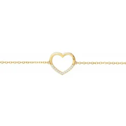 Bracelet femme coeur EDORA PLAQUE OR et oxydes