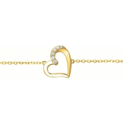 Bracelet femme coeur EDORA PLAQUE OR et oxydes