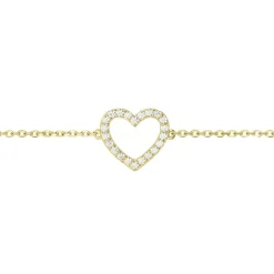 Bracelet femme coeur EDORA PLAQUE OR et oxydes