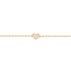 Bracelet femme coeur EDORA PLAQUE OR et oxydes
