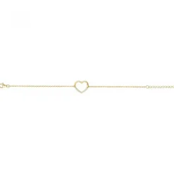 Bracelet femme coeur EDORA PLAQUE OR et oxydes