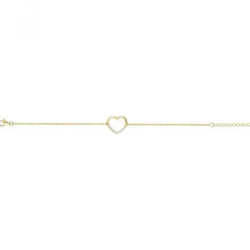 Bracelet femme coeur EDORA PLAQUE OR et oxydes