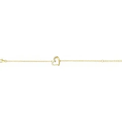 Bracelet femme coeur EDORA PLAQUE OR et oxydes