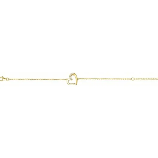 Bracelet femme coeur EDORA PLAQUE OR et oxydes