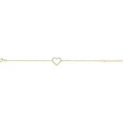 Bracelet femme coeur EDORA PLAQUE OR et oxydes