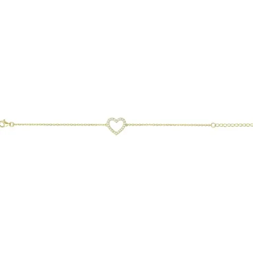 Bracelet femme coeur EDORA PLAQUE OR et oxydes