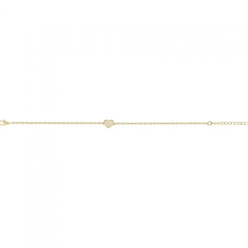 Bracelet femme coeur EDORA PLAQUE OR et oxydes