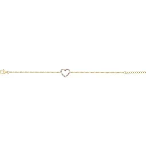 Bracelet Femme Coeur Multi Couleurs EDORA PLAQUE OR et Oxydes EDO66300080