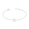 Bracelet Femme Coeur OR 375/1000 Blanc et Diamant