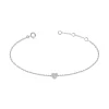 Bracelet Femme Coeur OR 375/1000 Blanc et Diamants