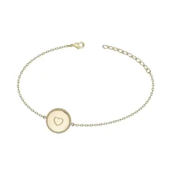 Bracelet femme coeur PHEBUS acier doré