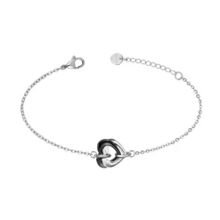 Bracelet Femme Coeurs EDORA Acier et Céramique noire