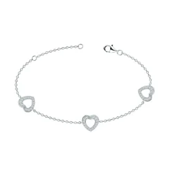 Bracelet Femme Coeurs EDORA ARGENT 925/1000 et oxydes