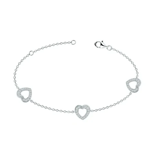 Bracelet Femme Coeurs EDORA ARGENT 925/1000 et oxydes