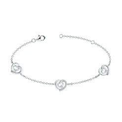 Bracelet Femme Coeurs EDORA ARGENT 925/1000 et oxydes