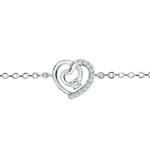 Bracelet Femme Coeurs EDORA ARGENT 925/1000 et oxydes