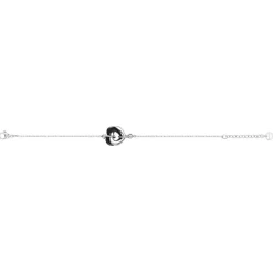 Bracelet Femme Coeurs EDORA Acier et Céramique noire