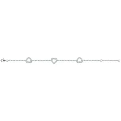 Bracelet Femme Coeurs EDORA ARGENT 925/1000 et oxydes