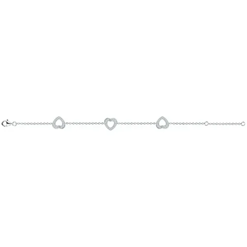 Bracelet Femme Coeurs EDORA ARGENT 925/1000 et oxydes