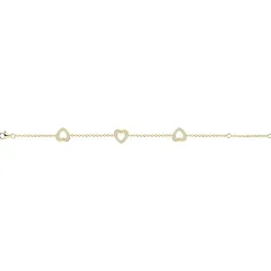 Bracelet femme coeurs empierrés EDORA PLAQUE OR et oxydes
