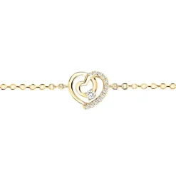 Bracelet Femme Coeurs PLAQUE OR Jaune et Oxydes