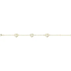 Bracelet Femme Coeurs PLAQUE OR Jaune et Oxydes