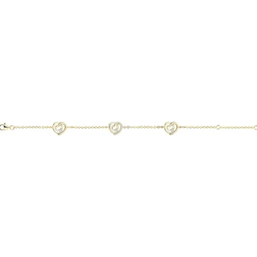 Bracelet Femme Coeurs PLAQUE OR Jaune et Oxydes