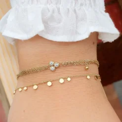 Bracelet Femme Confettis ZAG BIJOUX Acier Doré SBS12105-01WHT