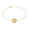 Bracelet Femme croissant de lune PLAQUE OR jaune et Oxydes