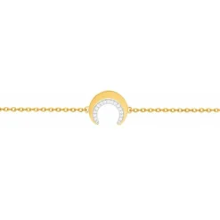 Bracelet femme croissant empierré EDORA PLAQUE OR et oxydes