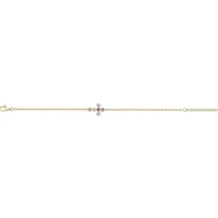 Bracelet Femme Croix Multi Couleurs EDORA PLAQUE OR et Oxydes EDO66300082