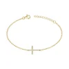 Bracelet Femme Croix PLAQUE OR jaune et Oxydes