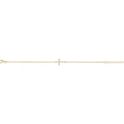 Bracelet Femme Croix PLAQUE OR jaune et Oxydes