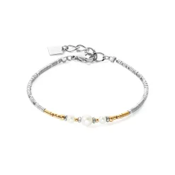 Bracelet Femme CŒUR DE LION PRINCESS Acier Bicolore Perles d'Eau Douce