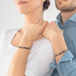 Bracelet Femme CŒUR DE LION Acier Argenté Hématite Sodalite
