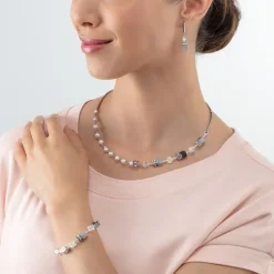 Bracelet Femme CŒUR DE LION GEOCUBE® FUSION PRECIOUS PEARL Acier Argenté Perles d'Eau Douce
