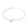 Bracelet Femme Double Coeurs EDORA ARGENT 925/1000 et Spinelle Bleue EDO70300177
