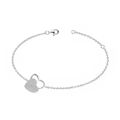 Bracelet Femme double coeurs EDORA ARGENT 925/1000 et Oxydes