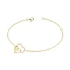 Bracelet femme double coeurs EDORA PLAQUE OR et oxydes