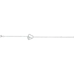 Bracelet Femme double coeurs EDORA ARGENT 925/1000 et Oxydes