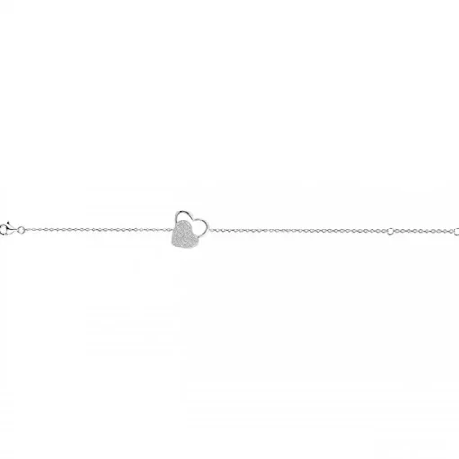Bracelet Femme double coeurs EDORA ARGENT 925/1000 et Oxydes