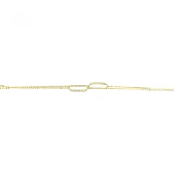 Bracelet femme double épingles EDORA PLAQUE OR et oxydes