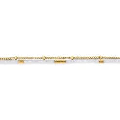 Bracelet Femme Double Rang EDORA Acier Doré et Cristaux EDO433986