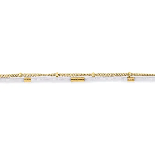 Bracelet Femme Double Rang EDORA Acier Doré et Cristaux EDO433986