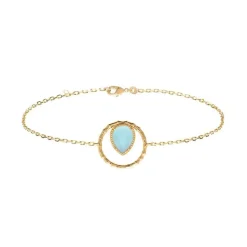 Bracelet Femme EDORA COLLECTION HARMONY Plaqué Or Agate Bleue