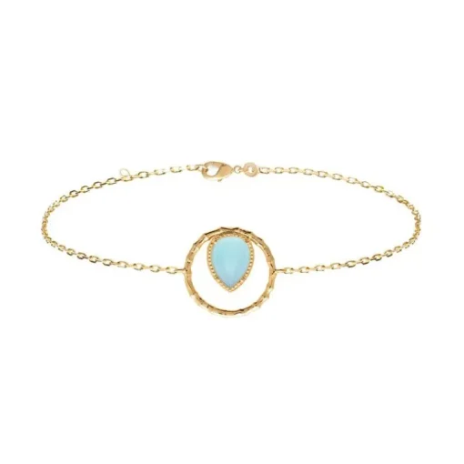 Bracelet Femme EDORA COLLECTION HARMONY Plaqué Or Agate Bleue