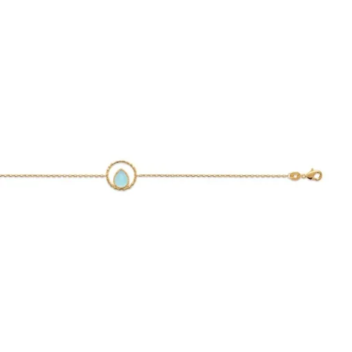 Bracelet Femme EDORA COLLECTION HARMONY Plaqué Or Agate Bleue